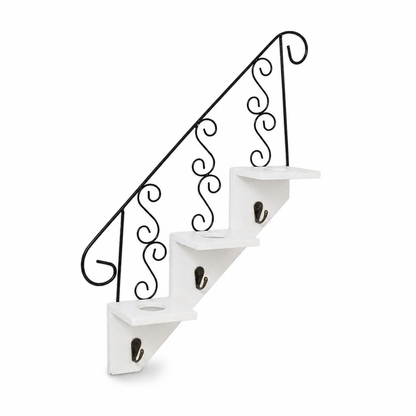 Scandinavian Wall Shelf with Plant Pot Holders (3-Tier)