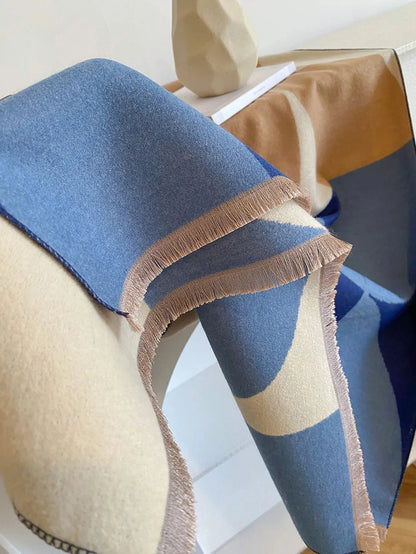 Scarf Reversible Cashmere Blend Lightweight Warmth