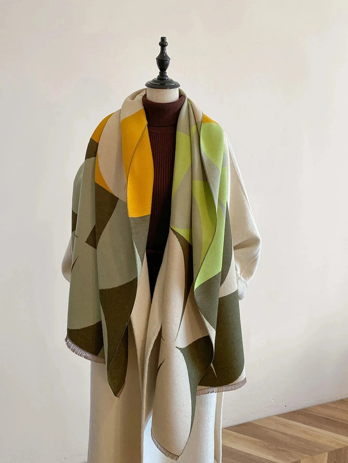 Scarf Reversible Cashmere Blend Lightweight Warmth