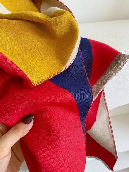 Scarf Reversible Cashmere Blend Lightweight Warmth