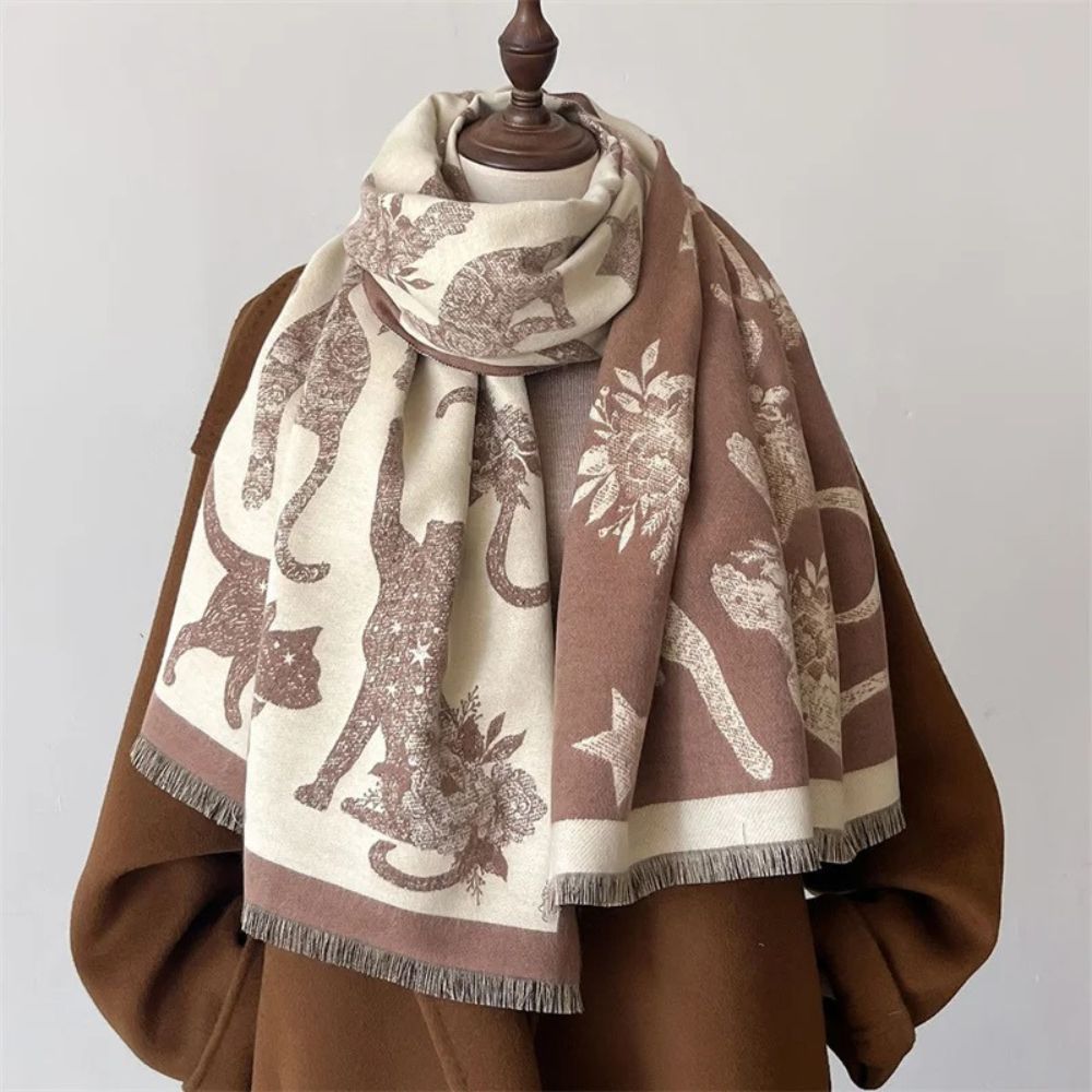 Scarf & Shawl Soft Microfiber Vintage Cat Print