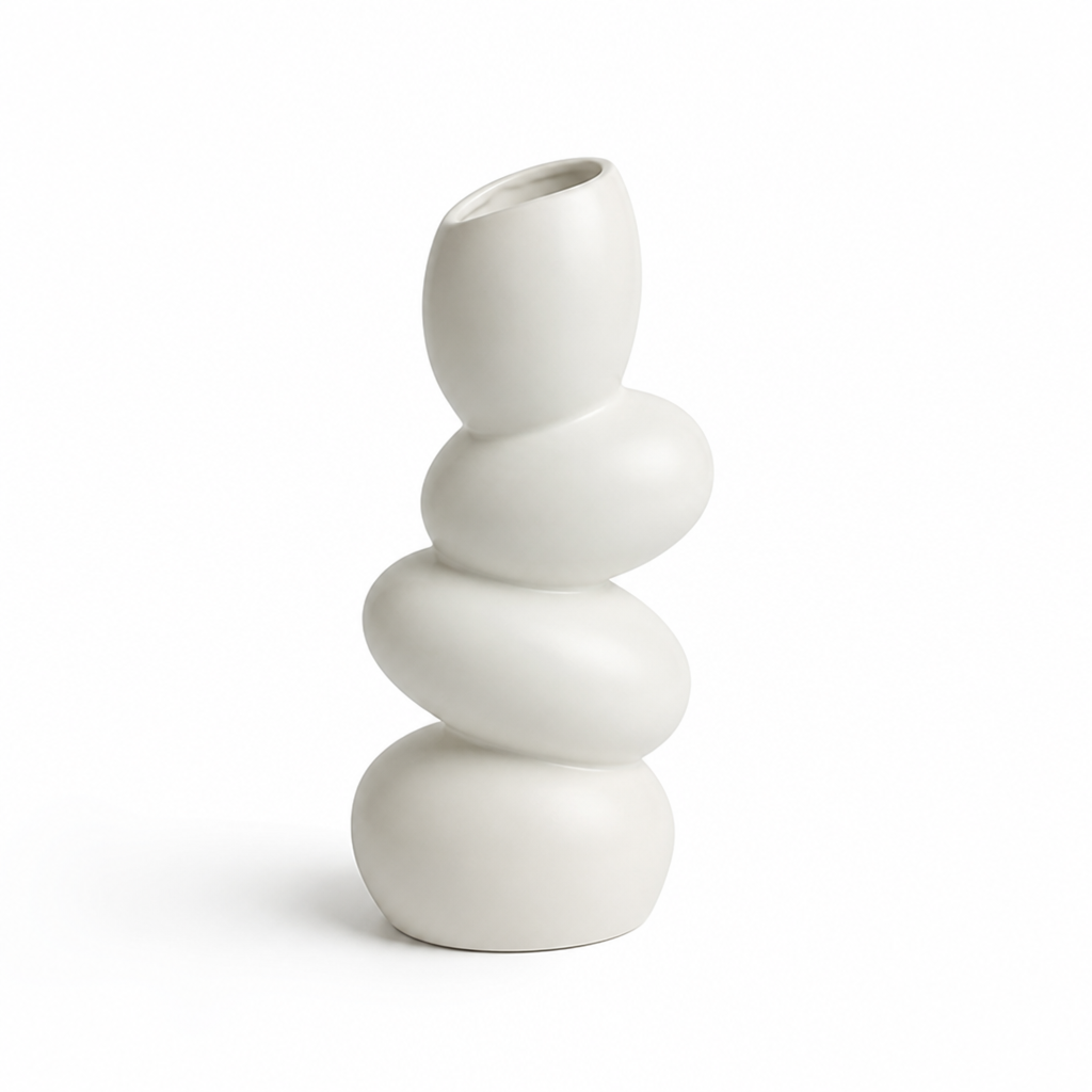 Sculptural Asymmetrical Oval Ceramic Tabletop Vase