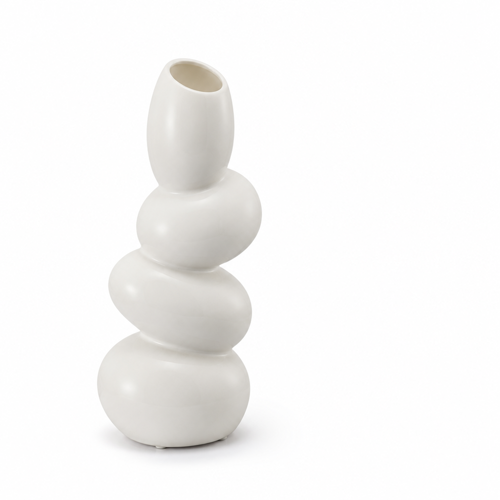 Sculptural Asymmetrical Oval Ceramic Tabletop Vase