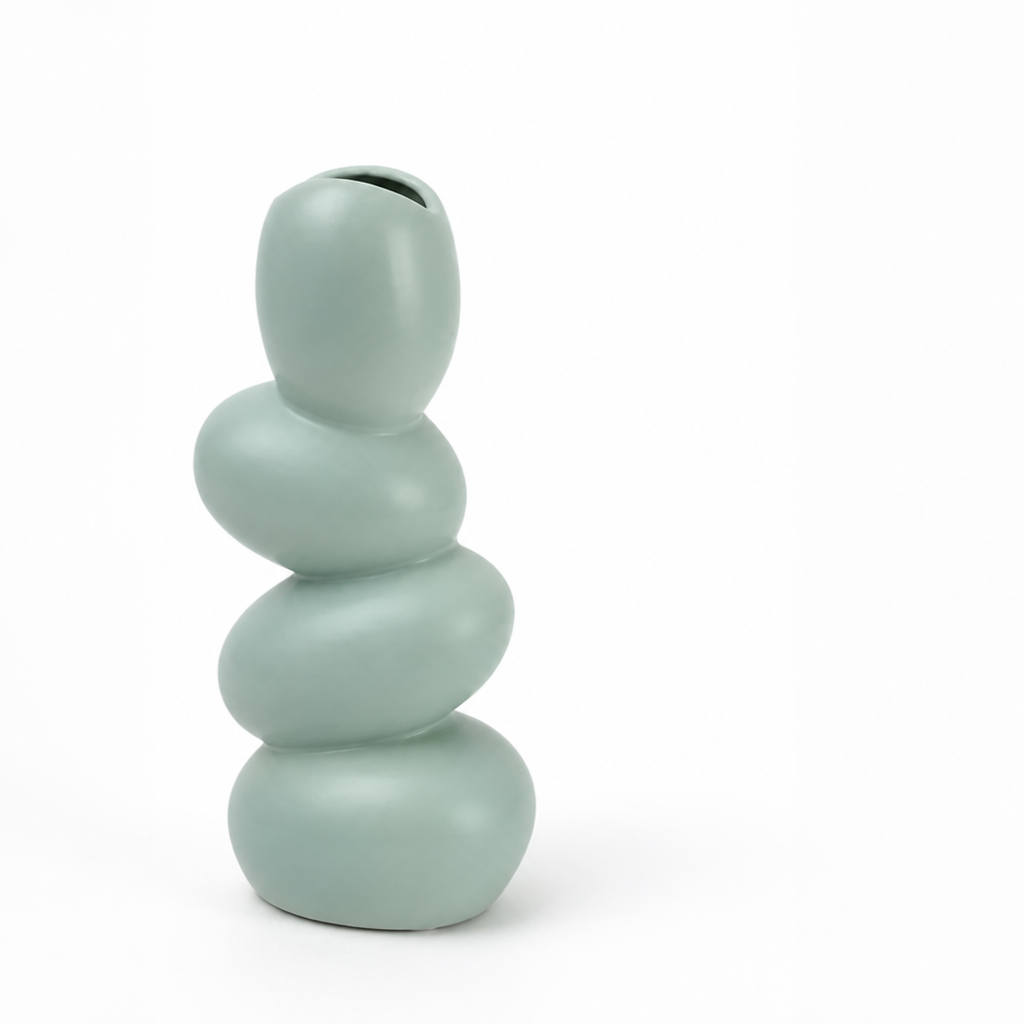 Sculptural Asymmetrical Oval Ceramic Tabletop Vase