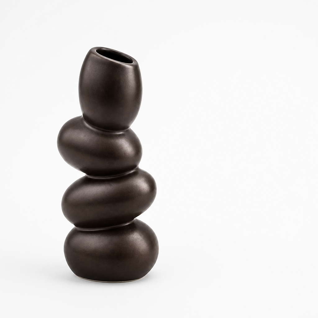 Sculptural Asymmetrical Oval Ceramic Tabletop Vase