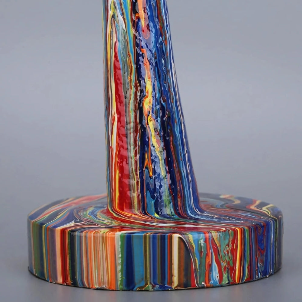 Sculpture Handcrafted Resin Colorful Abstract Face