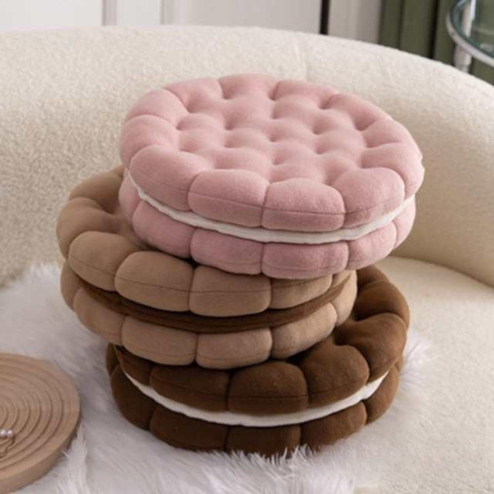 Seat & Back Cushion Cookie-Shaped Microfiber Thick Padding