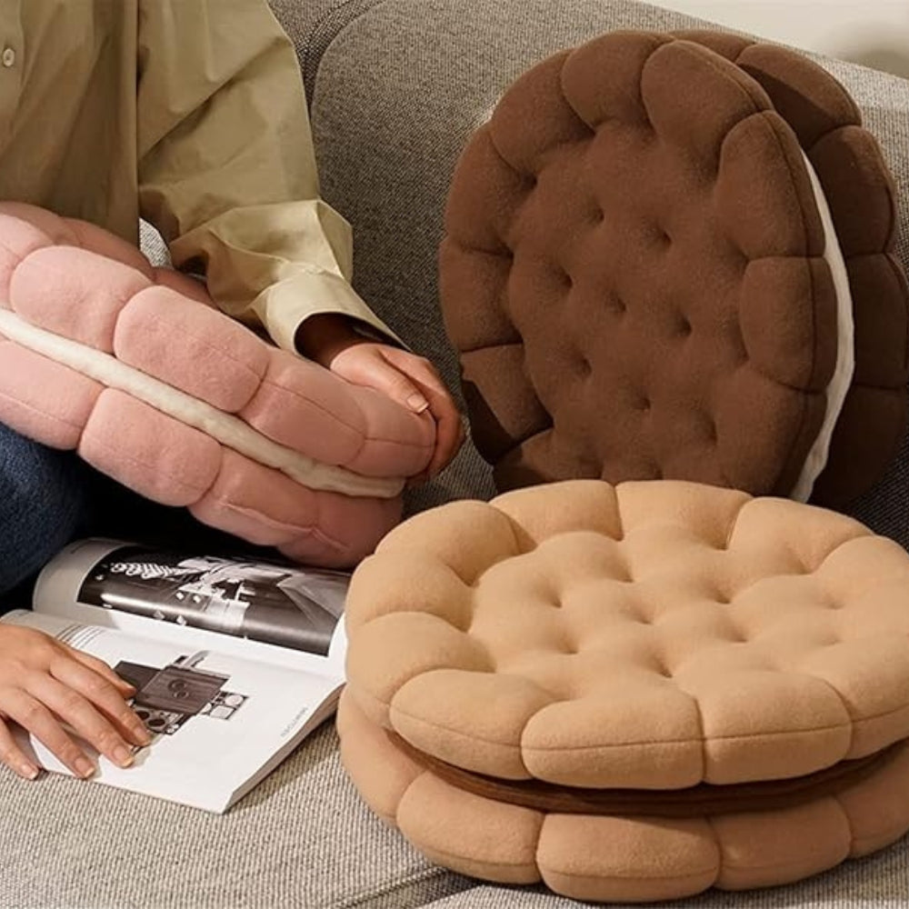 Seat & Back Cushion Cookie-Shaped Microfiber Thick Padding