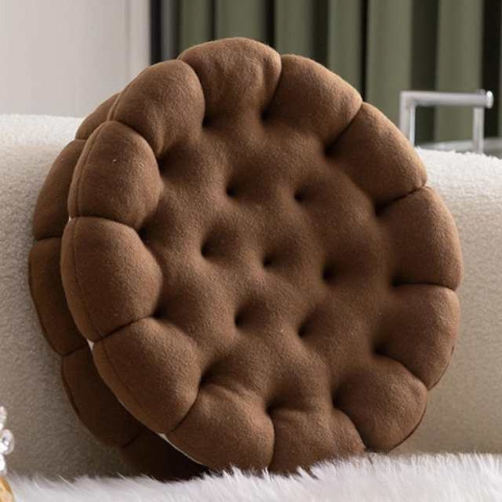 Seat & Back Cushion Cookie-Shaped Microfiber Thick Padding
