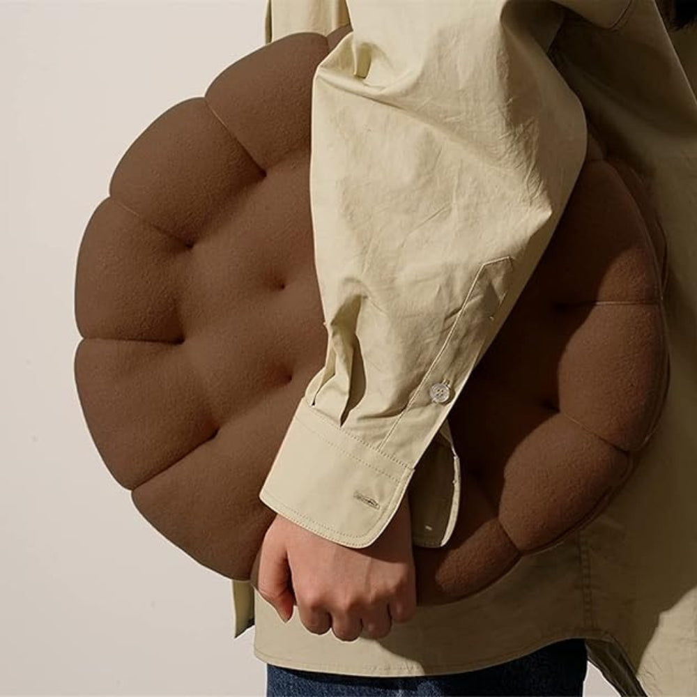 Seat & Back Cushion Cookie-Shaped Microfiber Thick Padding
