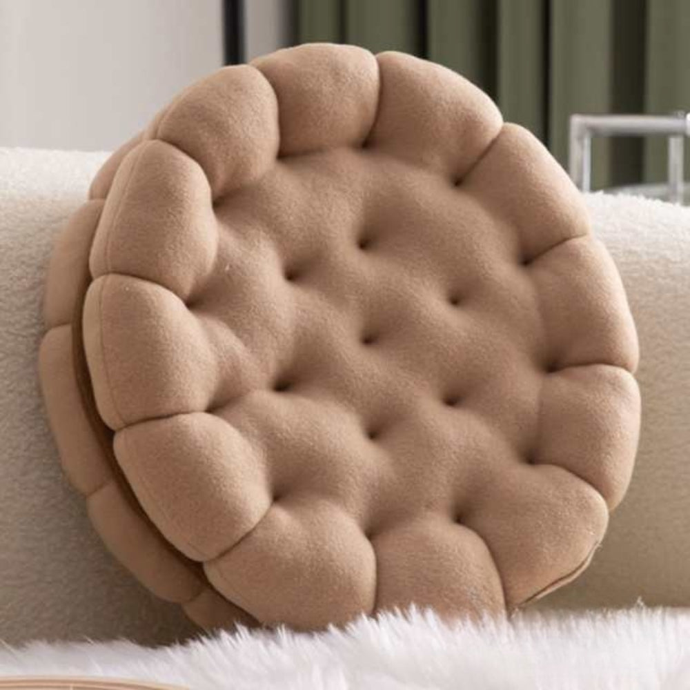 Seat & Back Cushion Cookie-Shaped Microfiber Thick Padding