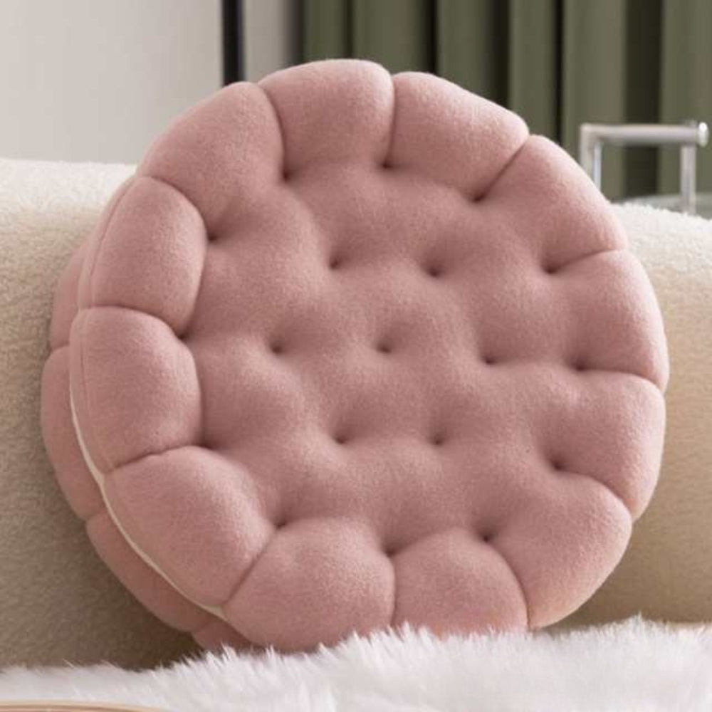 Seat & Back Cushion Cookie-Shaped Microfiber Thick Padding