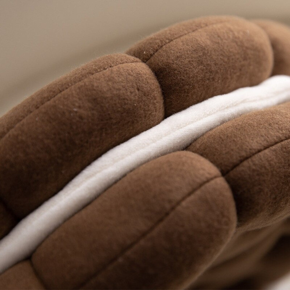 Seat & Back Cushion Cookie-Shaped Microfiber Thick Padding
