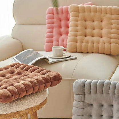 Seat & Back Cushion Plush Biscuit Shape Supportive Foam