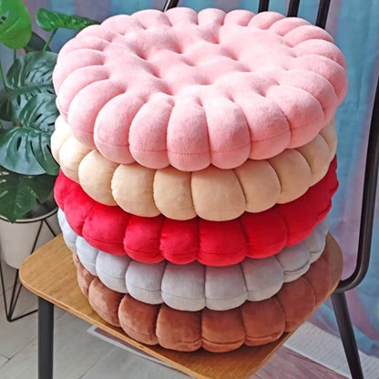 Seat & Back Cushion Plush Biscuit Shape Supportive Foam