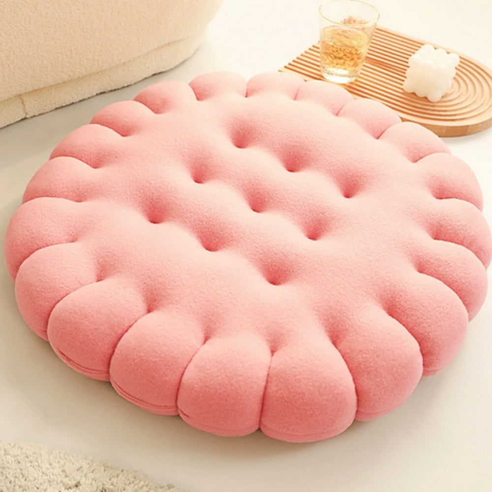 Seat & Back Cushion Plush Biscuit Shape Supportive Foam