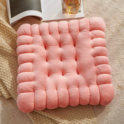 Seat & Back Cushion Plush Biscuit Shape Supportive Foam