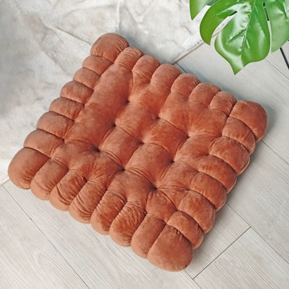 Seat & Back Cushion Plush Biscuit Shape Supportive Foam