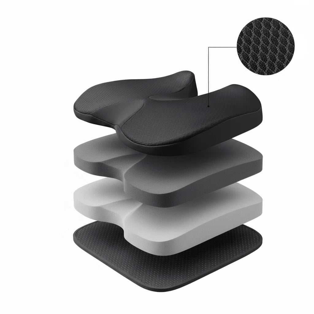 Seat Cushion Memory Foam Non-Slip Washable Cover