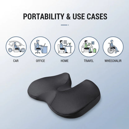 Seat Cushion Memory Foam Non-Slip Washable Cover