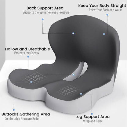 Seat Cushion Memory Foam Removable Machine-Washable Cover