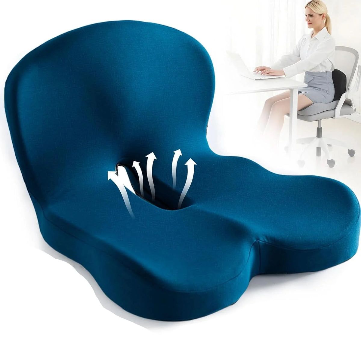 Seat Cushion Memory Foam Removable Machine-Washable Cover