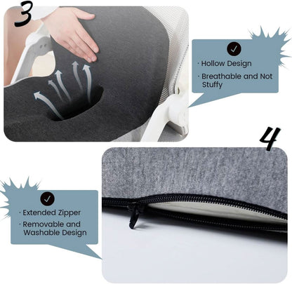 Seat Cushion Memory Foam Removable Washable Cover for Comfortable Seating