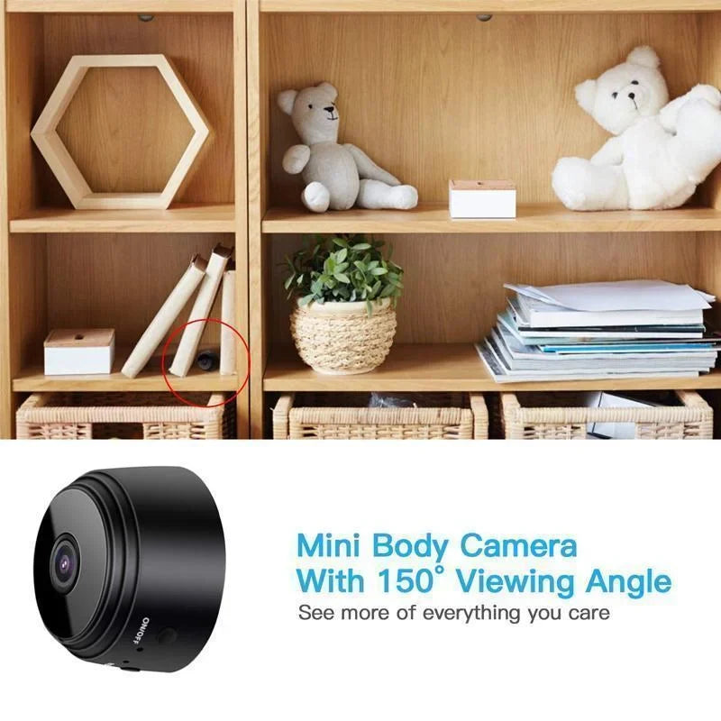 Security Camera 1080p Wide-Angle Magnetic Mount Night Vision