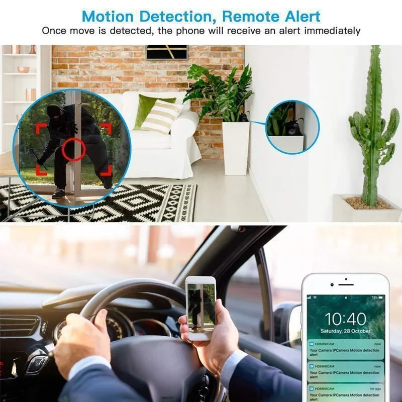 Security Camera 1080p Wide-Angle Magnetic Mount Night Vision