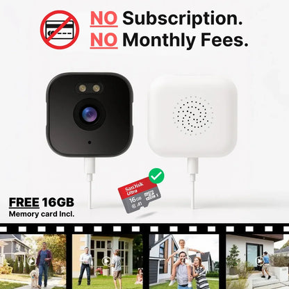 Security Camera Window-Mounted 2K Color Night Vision