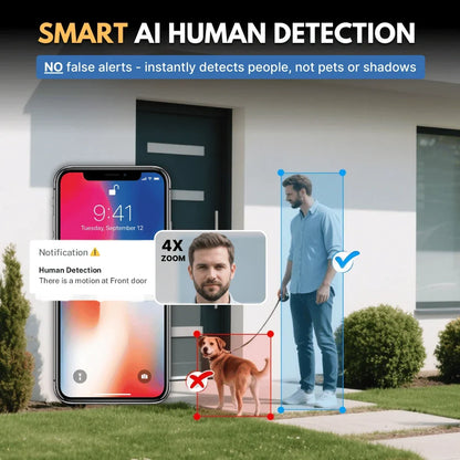 Security Camera Window-Mounted 2K Color Night Vision