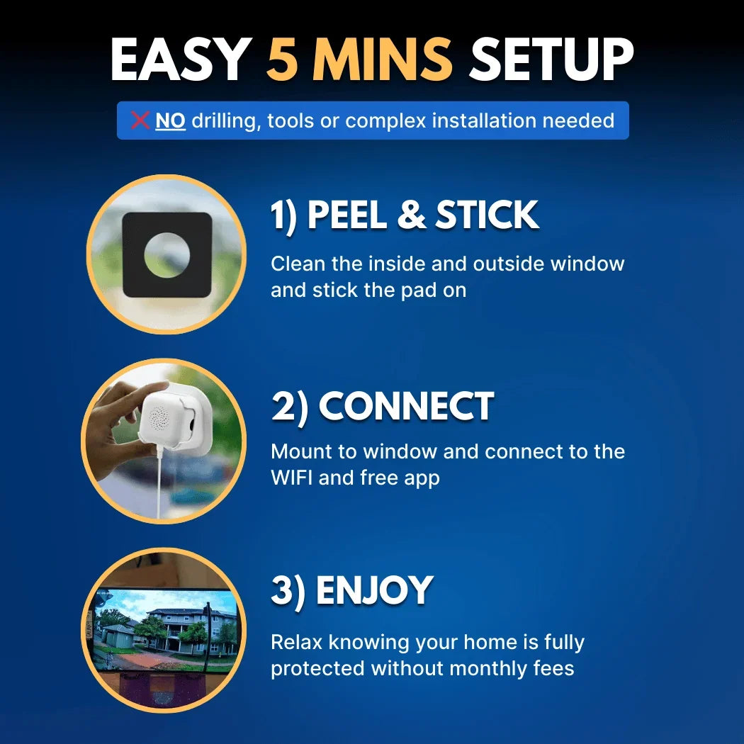 Security Camera Window-Mounted 2K Color Night Vision