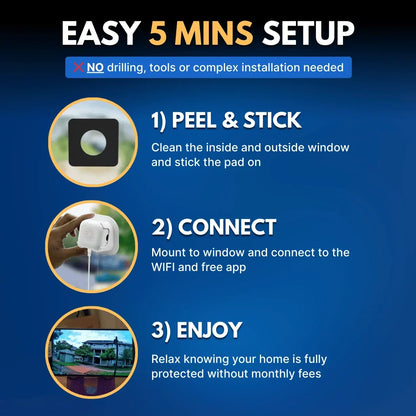 Security Camera Window-Mounted 2K Color Night Vision