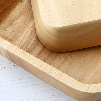 Serving Bowl Natural Rubber Wood Polished Finish