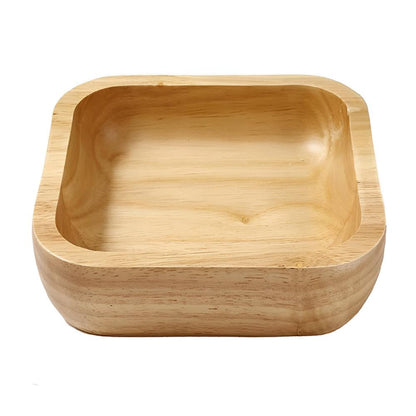 Serving Bowl Natural Rubber Wood Polished Finish