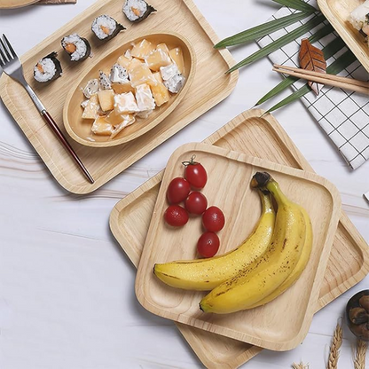 Serving Plate Bamboo Naturally Antibacterial Raised Edge