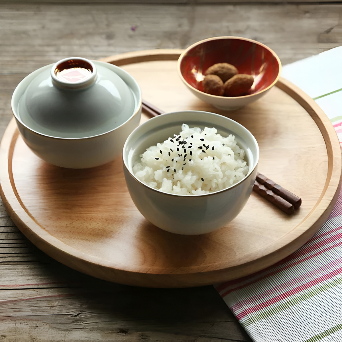 Serving Plate Bamboo Naturally Antibacterial Raised Edge