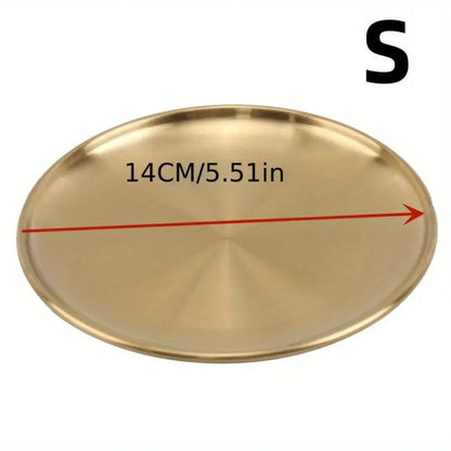 Serving Plate Gold-Tone Stainless Steel Rust-Resistant