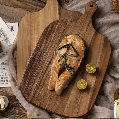Serving Platter Solid Wood Ergonomic Handle 14 x 10