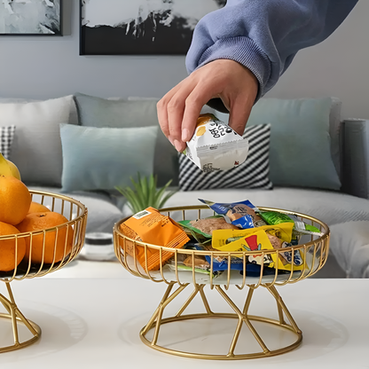 Serving Tray Ceramic Marble Pattern & Gold Handles