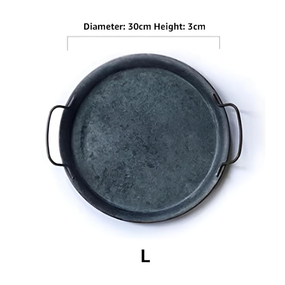 Serving Tray Distressed Iron Polished Pattern Anti-Slip