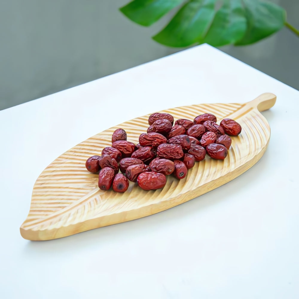 Serving Tray Handcrafted Walnut Leaf-Shaped