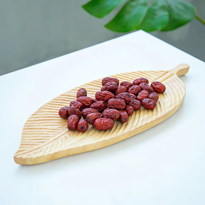 Serving Tray Handcrafted Walnut Leaf-Shaped