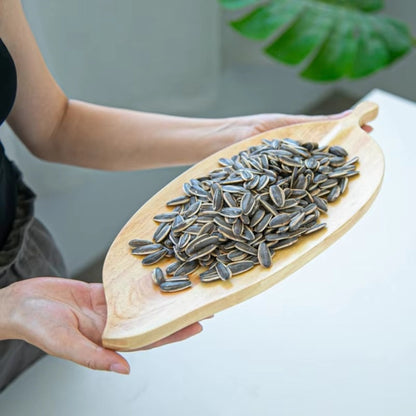 Serving Tray Handcrafted Walnut Leaf-Shaped