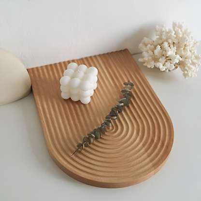 Serving Tray Organic Wood With Crumb Groove