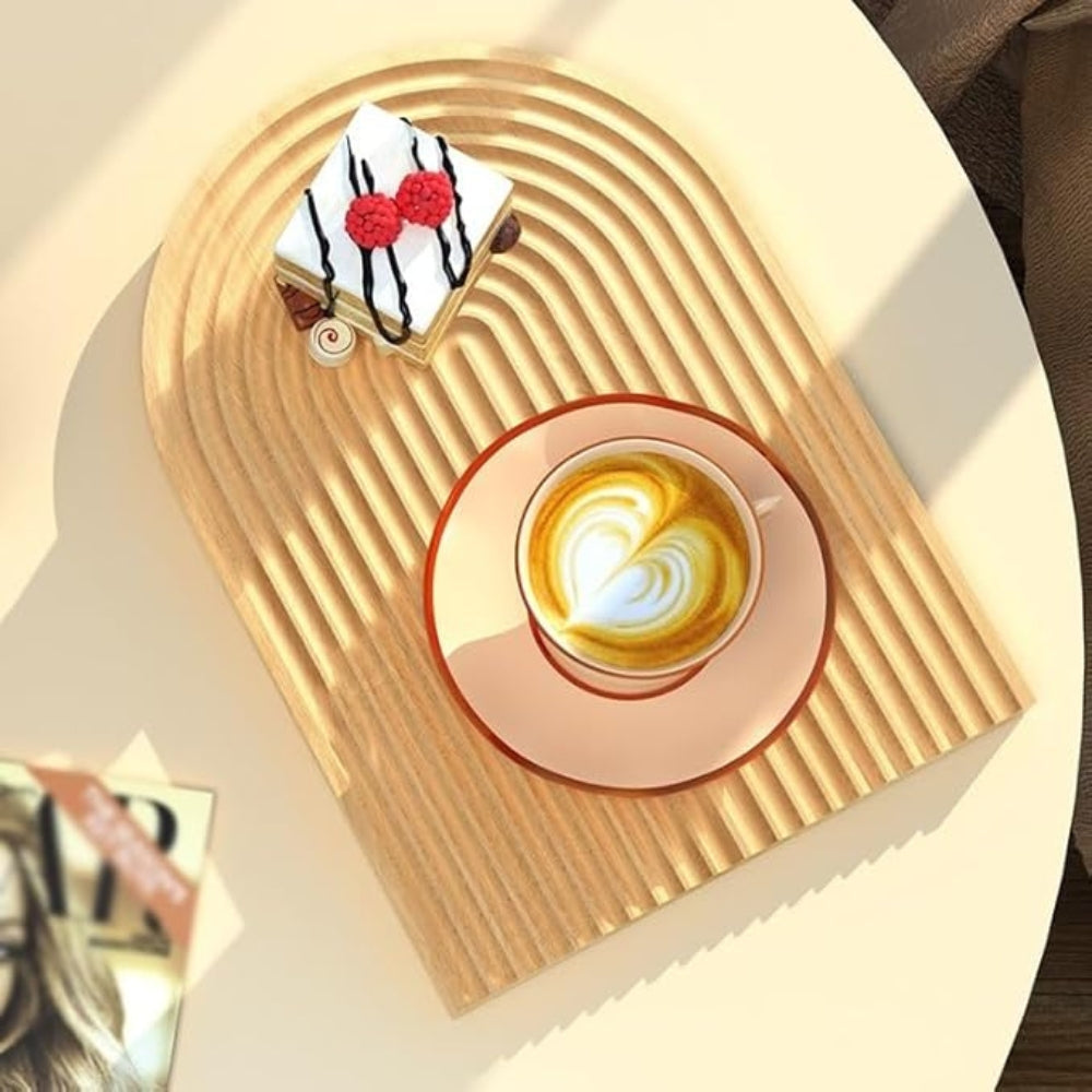 Serving Tray Organic Wood With Crumb Groove