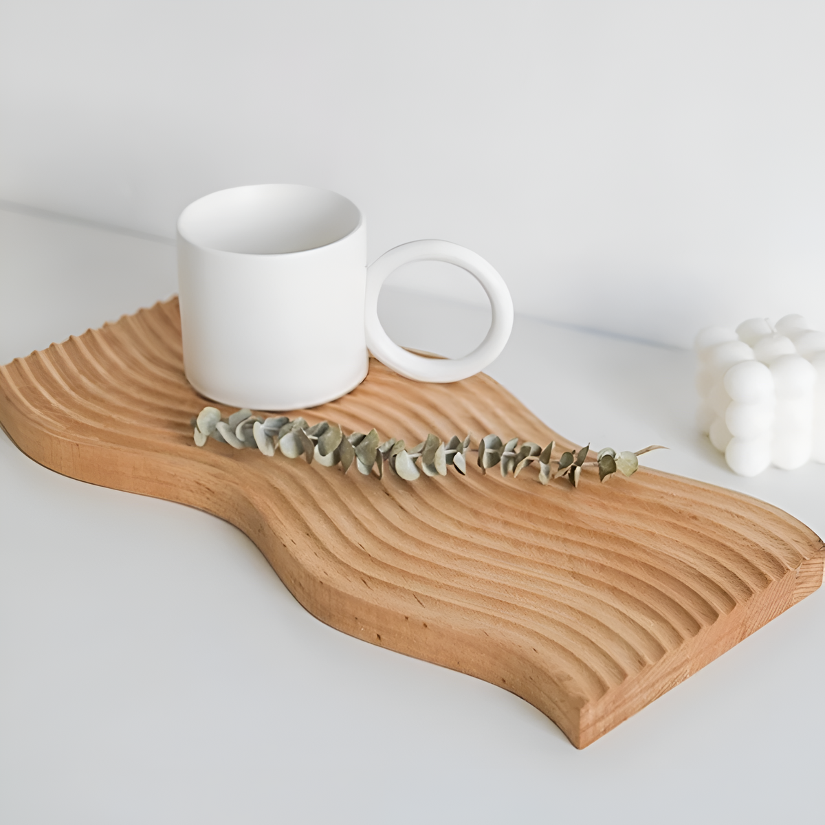 Serving Tray Organic Wood With Crumb Groove