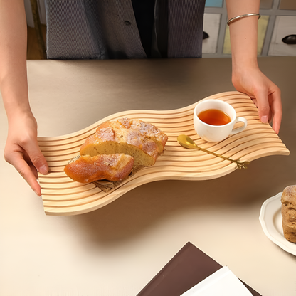 Serving Tray Organic Wood With Crumb Groove