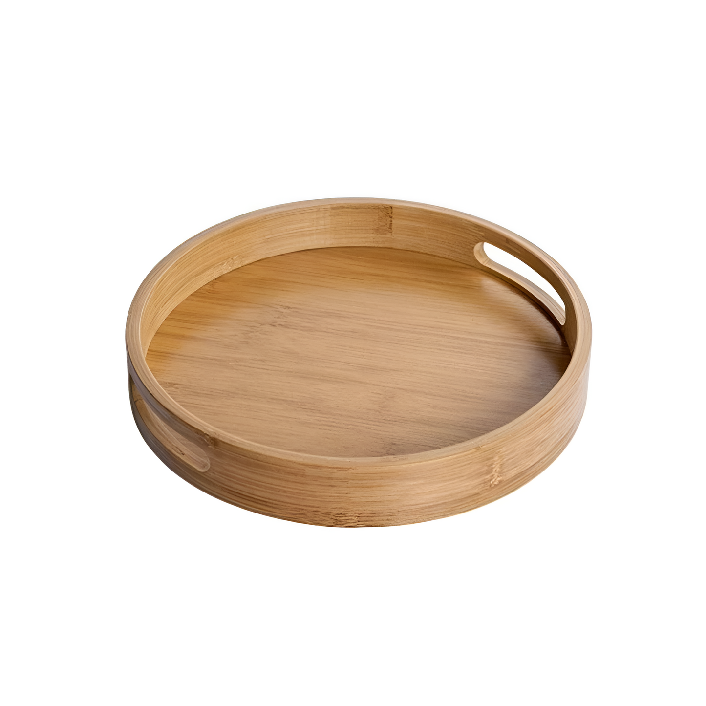 Serving Tray Round Bamboo Sturdy Handles