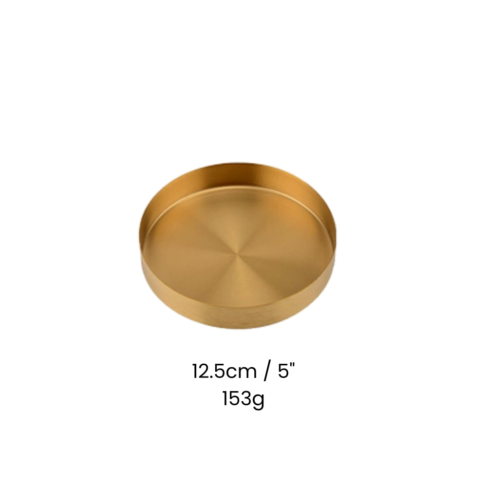 Serving Tray Stainless Steel Gold-Plated Finish